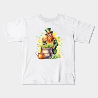 Watercolor Leprechaun Kids T-Shirt